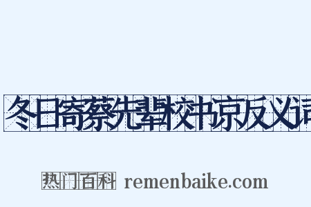 冬日寄蔡先辈校书京反义词是什么意思的图片